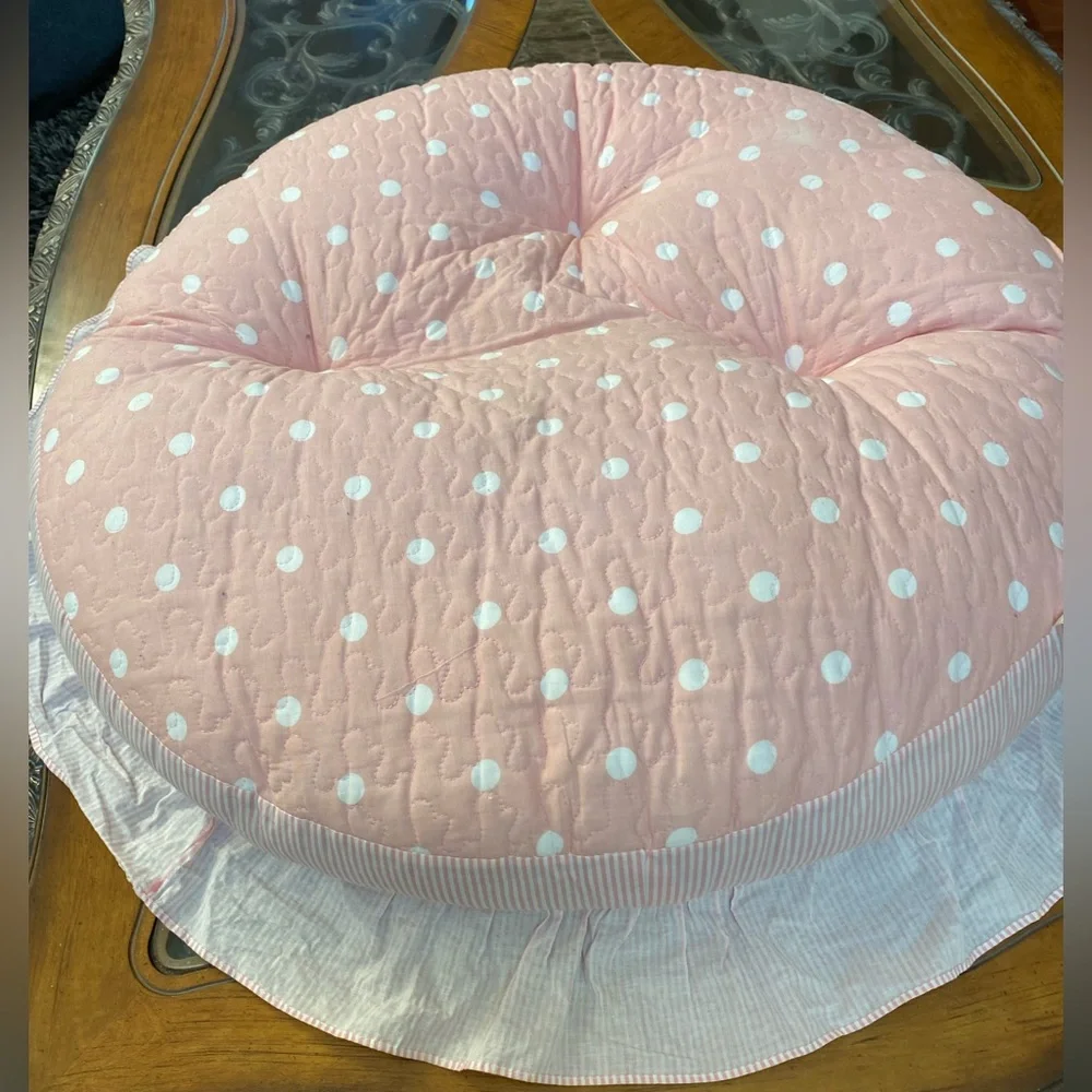 Cute pink and white poke a dot dog bed